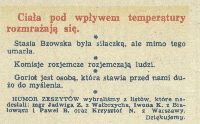 Humor zeszytów