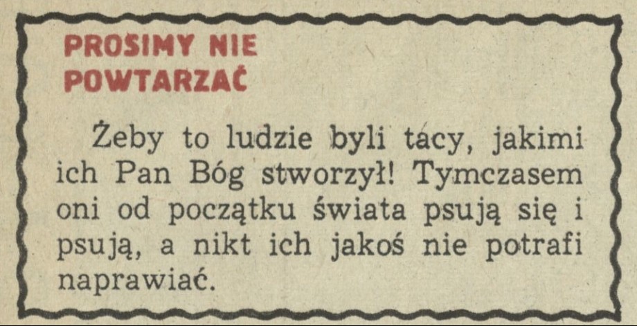 Prosimy nie powtarzać