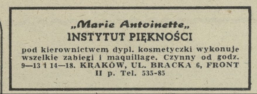 "Marie Antoinette" Instytut Piękności