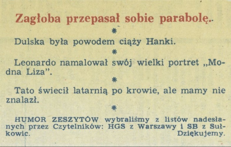 Humor zeszytów