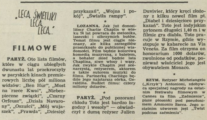 Lecą świetliki... filmowe