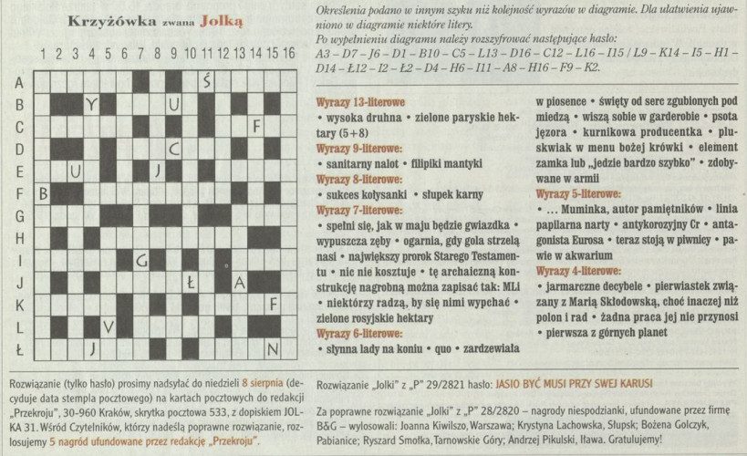 Krzyżówka zwana Jolką