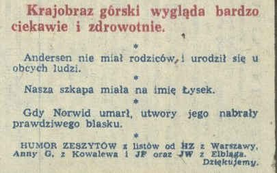 Humor zeszytów szkolnych