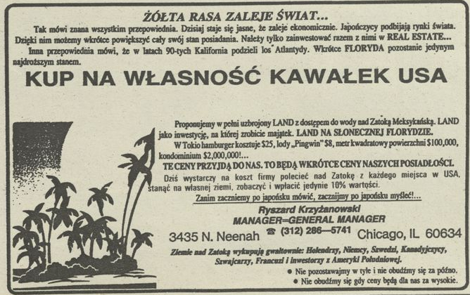 Żółta rasa zaleje świat... Kup na własność kawałek USA