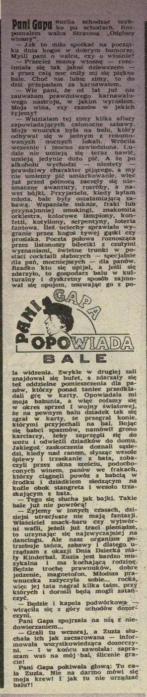 Pani Gapa opowiada bale