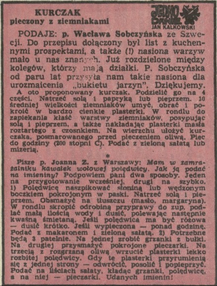 Jedno danie Jan Kalkowski