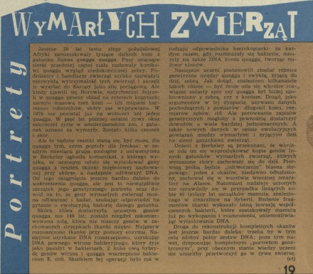 Portrety wymarłych zwierząt