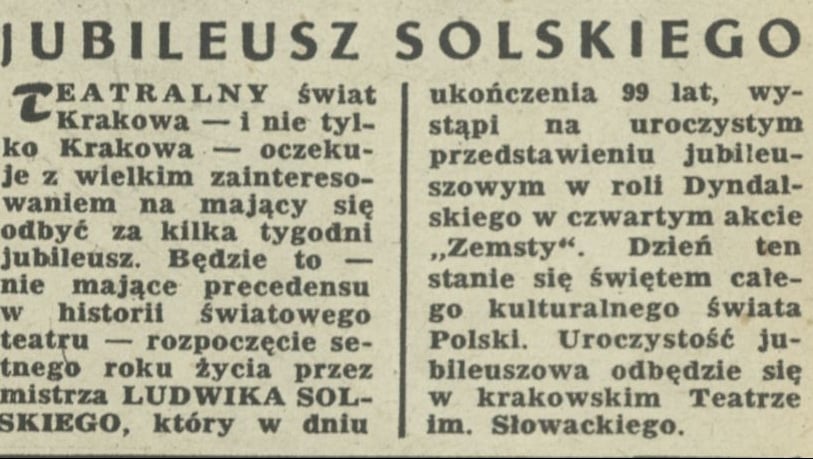 Jubileusz Solskiego