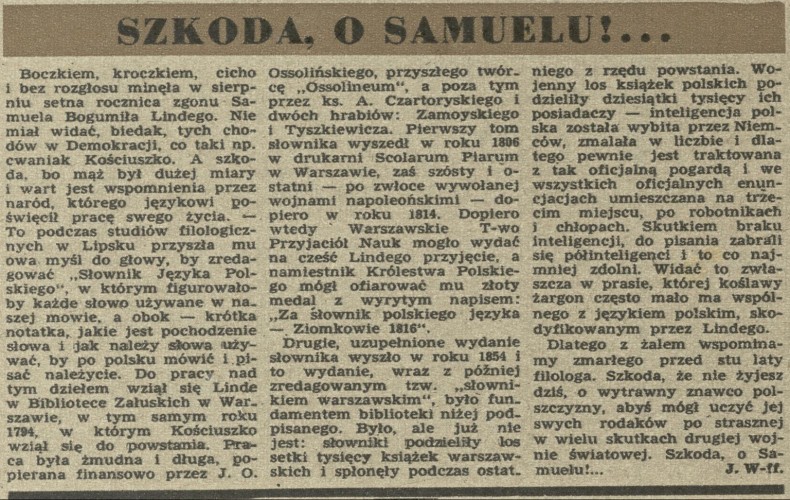 Szkoda, o Samuelu!...