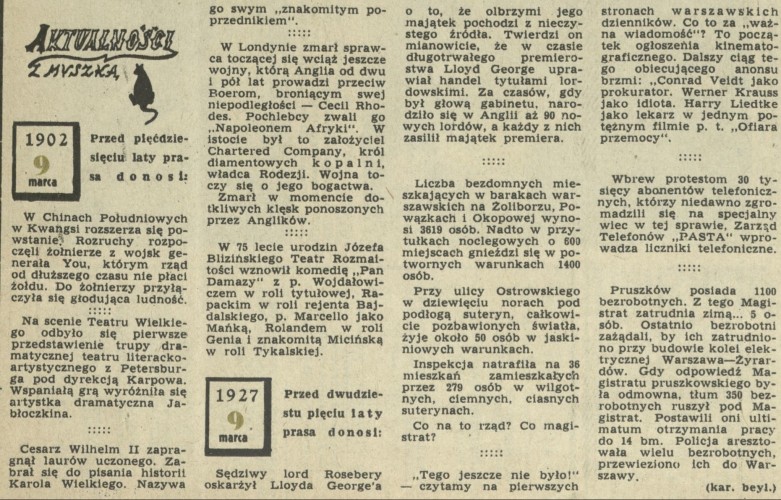 Aktualności z myszką