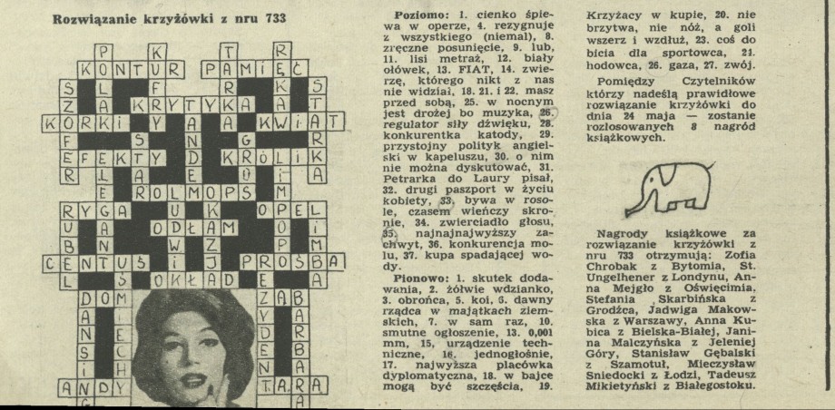 Rozwiązanie krzyżówki z numeru 733