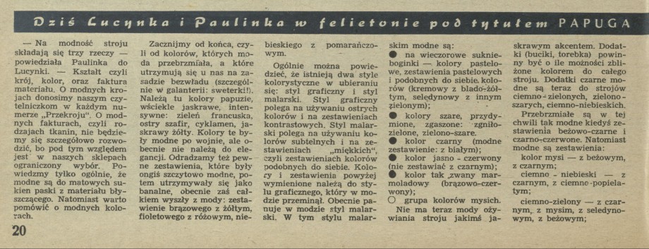 Papuga już niemodna