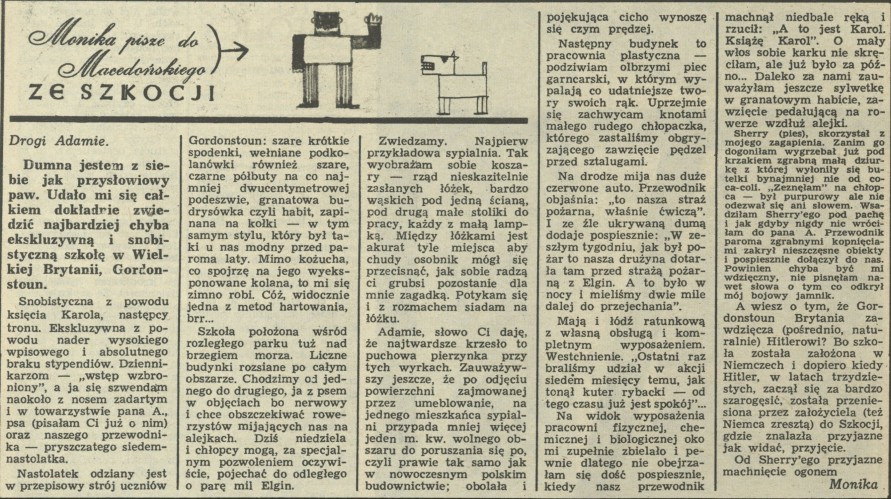 Monika pisze do Macedońskiego ze Szkocji