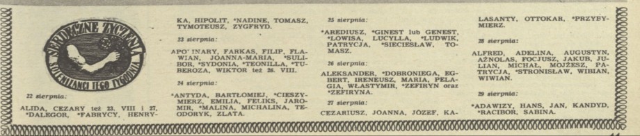 Serdeczne życzenia: solenizanci tego tygodnia