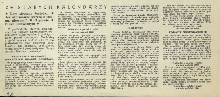 Ze starych kalendarzy