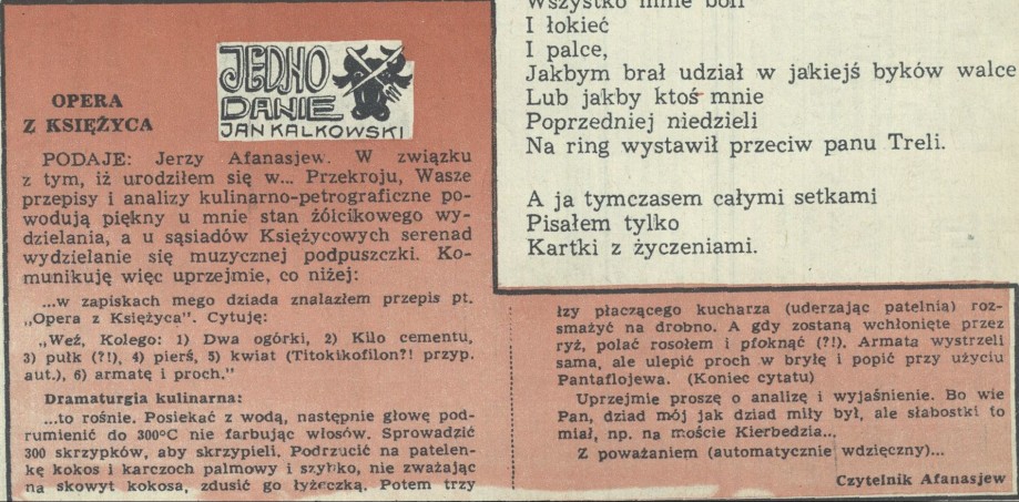 Jedno danie Jan Kalkowski