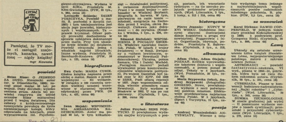 Czytać albo nie czytać?