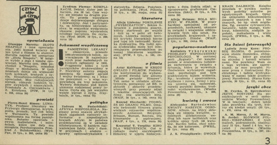 Czytać albo nie czytać?