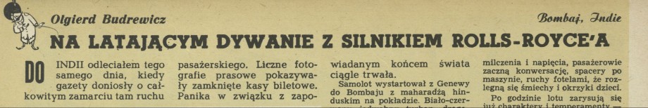Na latającym dywanie z silnikiem Rolls-Royce'a