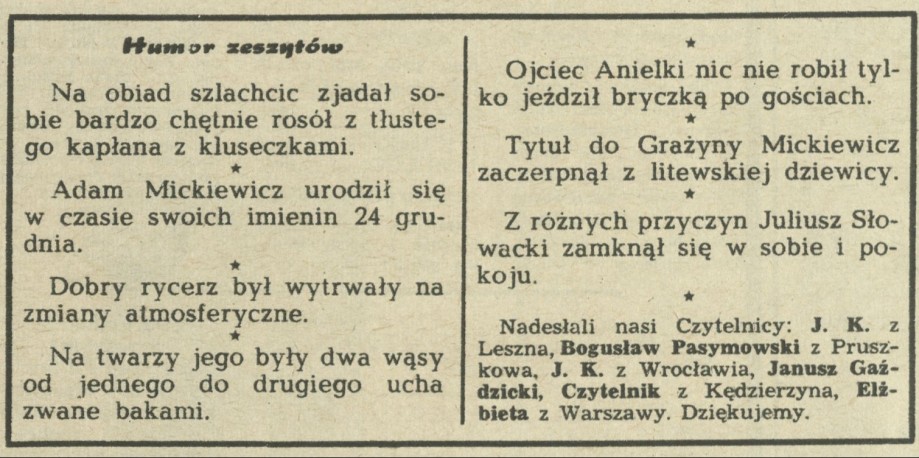 Humor zeszytów