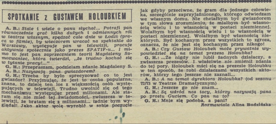 Spotkanie z Gustawem Holoubkiem