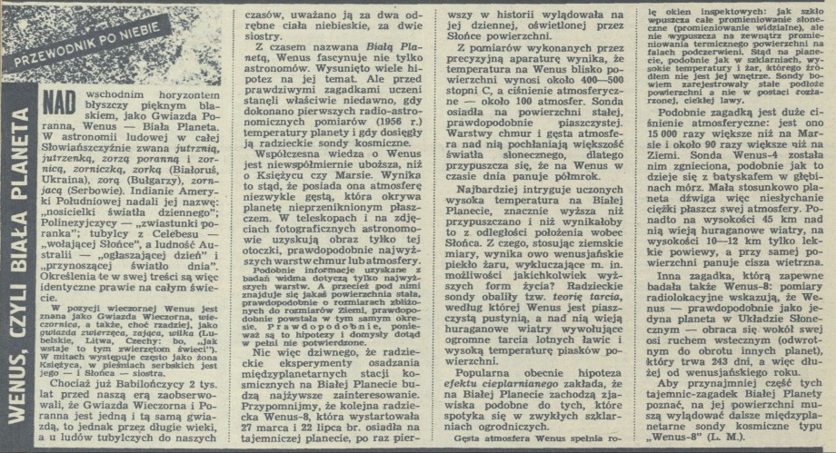 Przewodnik po niebie. Wenus, czyli biała planeta