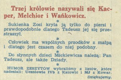 Humor zeszytów szkolnych