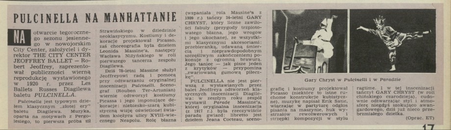 Pulcinella na Manhattanie