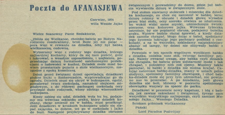 Pocztą od Afanasjewa