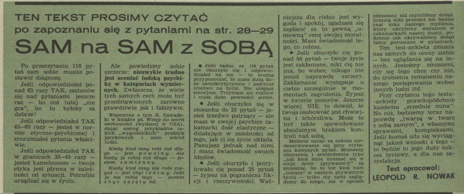 Sam na sam z sobą