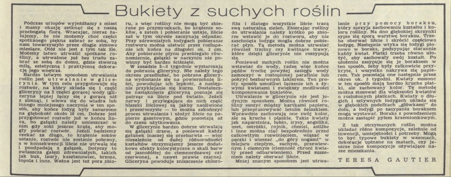 Bukiety z suchych roślin