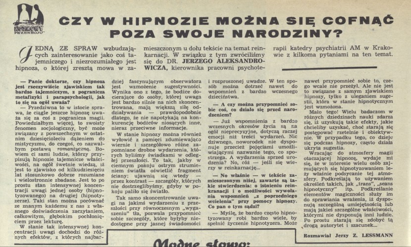 Czy w hipnozie można się cofnąć poza swoje narodziny?