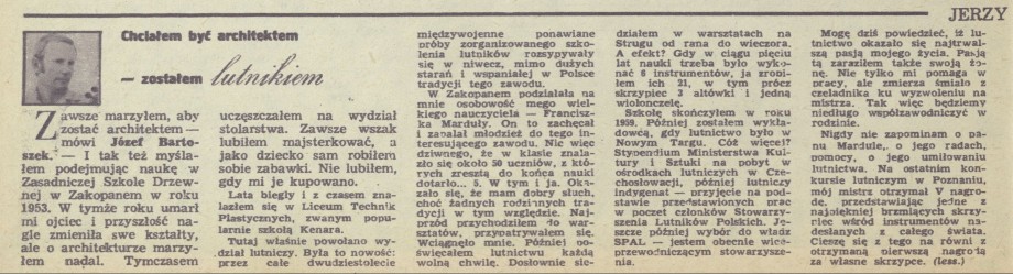 Chciałem być architektem zostałem lutnikiem