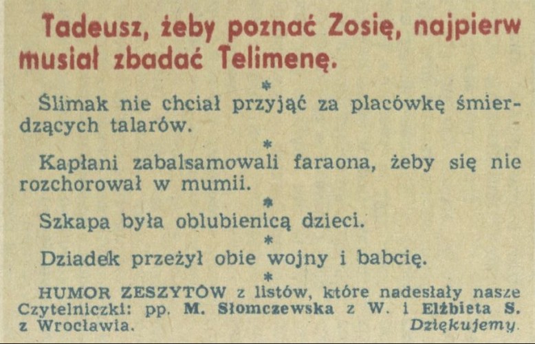 Humor zeszytów