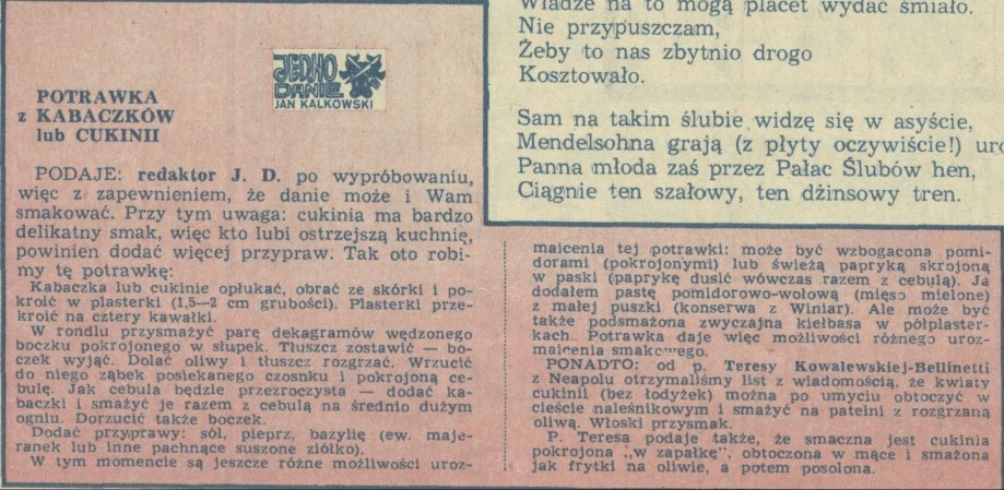 Potrawa z kabaczków lub cukini