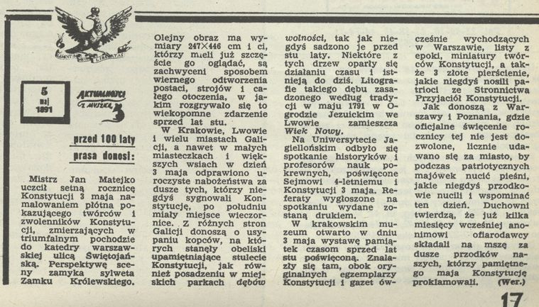Aktualności z myszką – 5 maj 1891