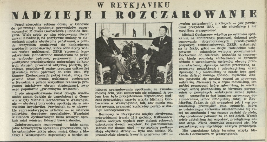 W Reykjaviku nadzieja i rozczarowanie