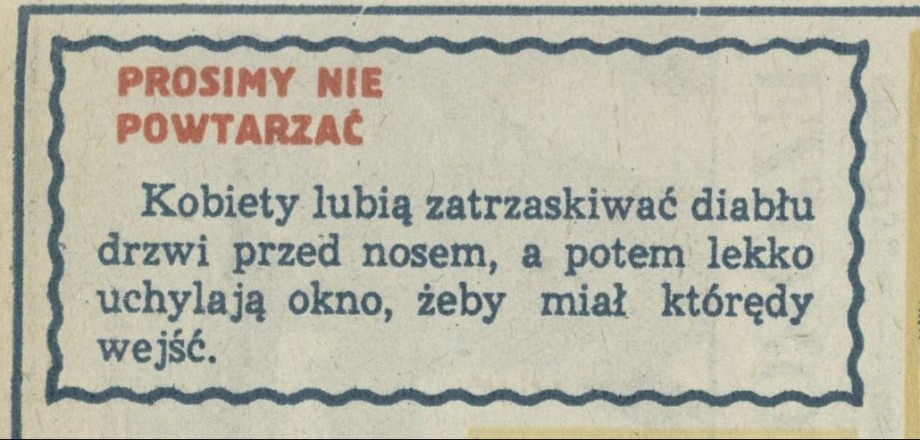 Prosimy nie powtarzać