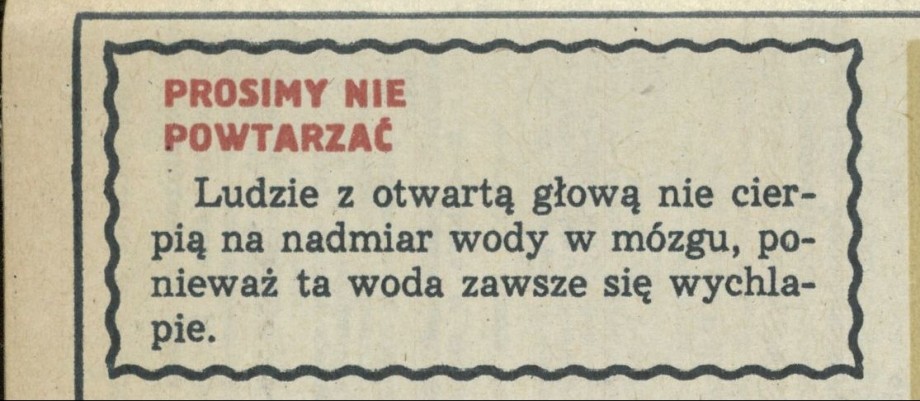 Prosimy nie powtarzać