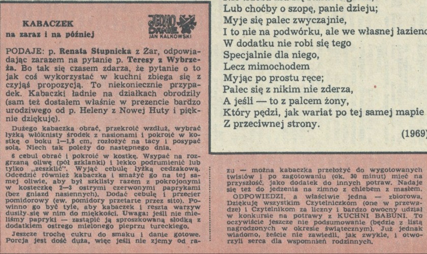 Jedno danie Jan Kalkowski