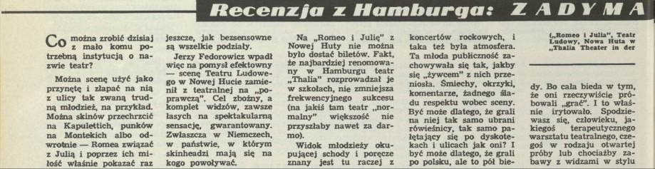 Zadyma o Romea i Julię