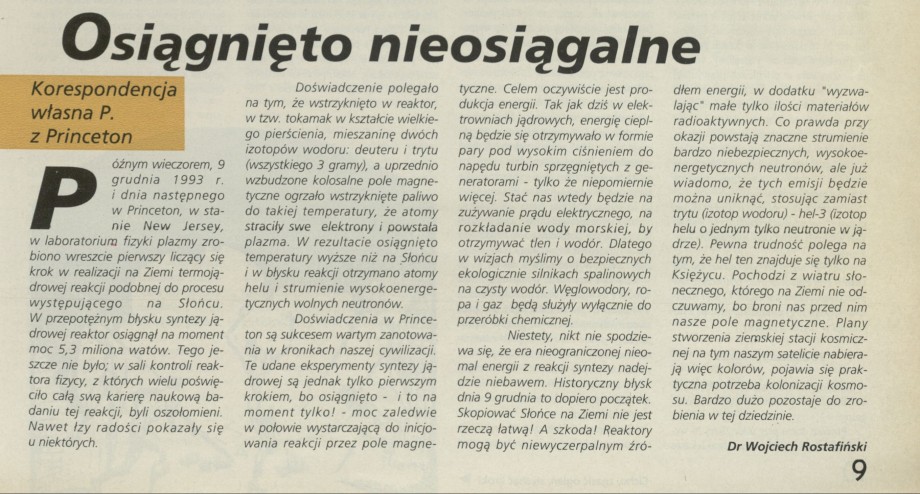 Osiągnięto nieosiągalne