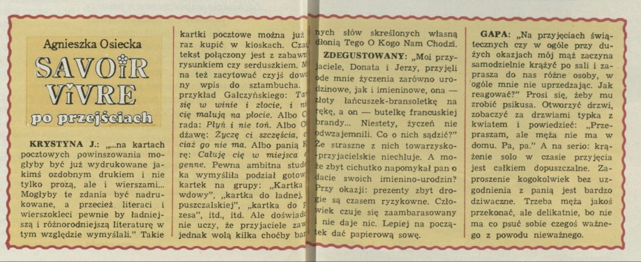 Savoir vivre po przejściach