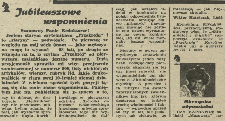 Jubileuszowe wspomnienia