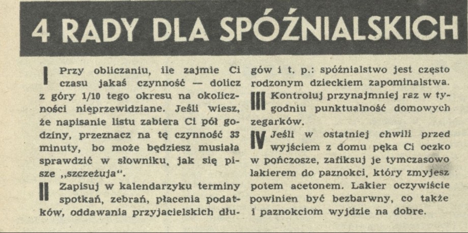 4 rady dla spóźnialskich