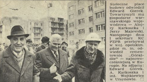 Stołeczne place budowy odwiedził Edward Gierek