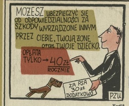 Rysunkowe reklamy PZU z lat 60.